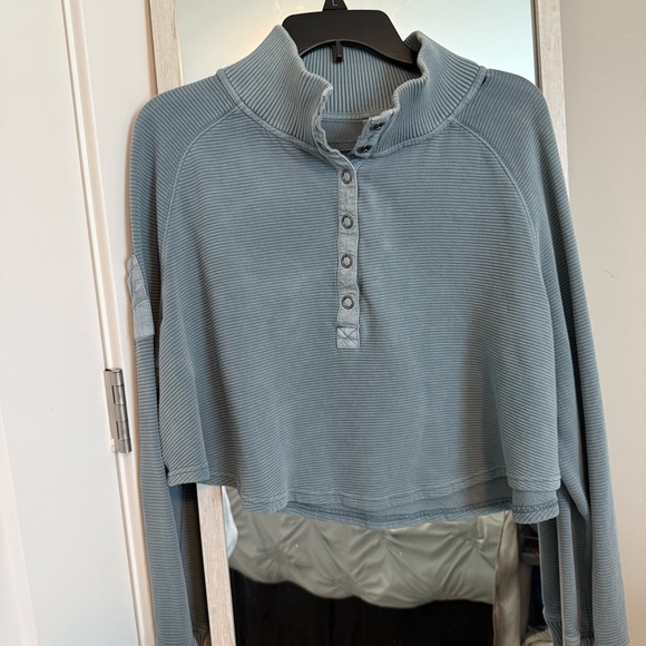 Free People Cropped Button Up Sweater - Picture 1 of 7
